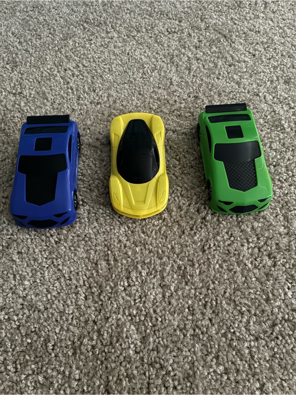 Kids Toy Race Car Pack - Blue, Yellow & Green